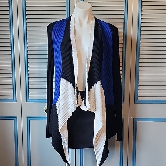 Ana Couture Sweaters - Ana Couture Open Front Colorblock Cardigan